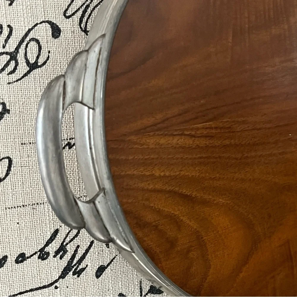 Vintage Royal Holland Teak
Wood Oval Tray Pewter Frame Rim 16.75" MCM
1950's - Picture 4 of 14